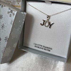 New 1/10 CTTW diamond sterling silver necklace